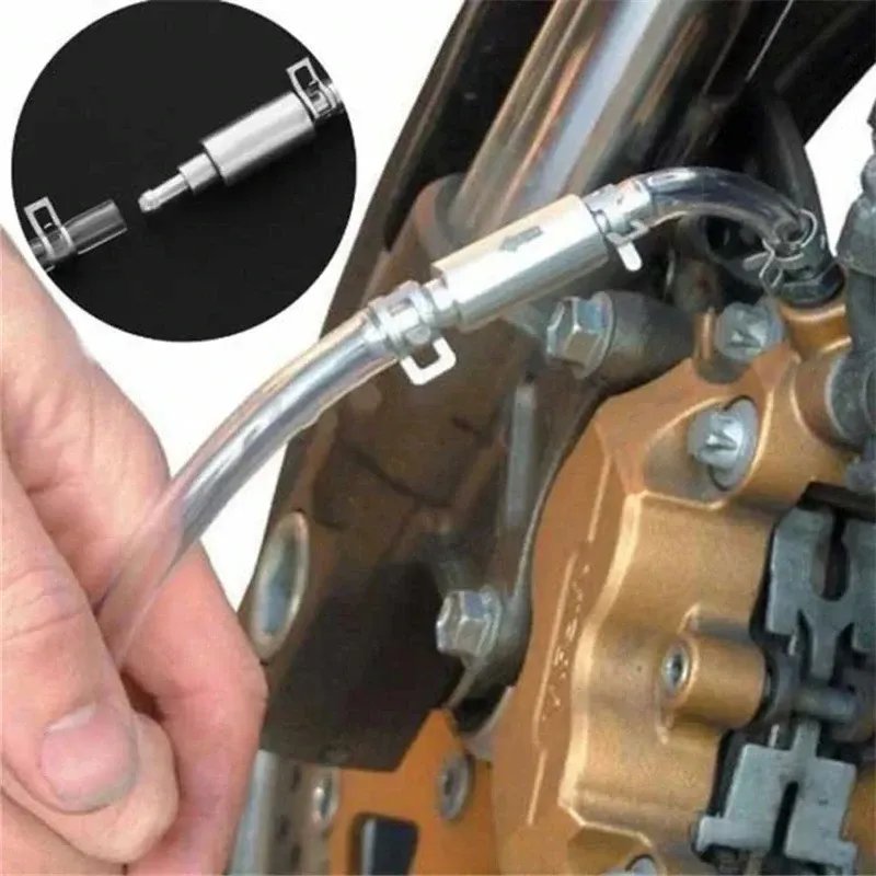 Spezielles Entlüftungsschlauch-Set für Autokupplung und -bremse – hydraulisches Einweg-Entlüftungswerkzeug für Ventilrohre mit Ersatzadapter