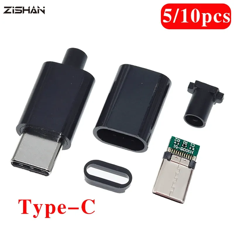 10 stücke Typ C usb 3,1 3A schnelle lade USB Anschlüsse Männlich Jack Schwanz Stecker Elektrische Terminals schweißen DIY daten kabel zubehör