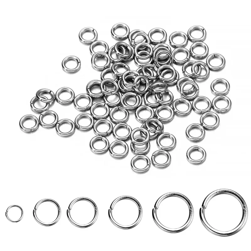 200 Stück 3-10mm Edelstahl-Spaltringe, offene Einzelschlaufen, Verbindungsringe für DIY-Schmuckherstellung, Zubehör