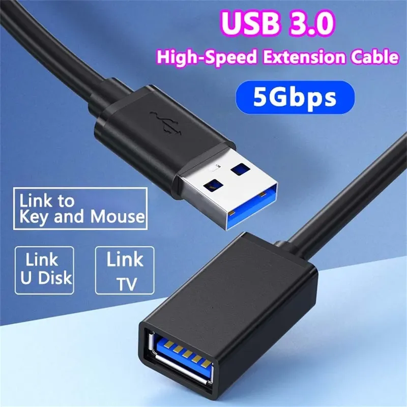 0,5/1/1,5/2/3/5 M USB-Verlängerungskabel 3.0 Datenkabel für Laptop TV SSD USB 3.0 Stecker auf Buchse Computer Kamera Drucker Anschluss