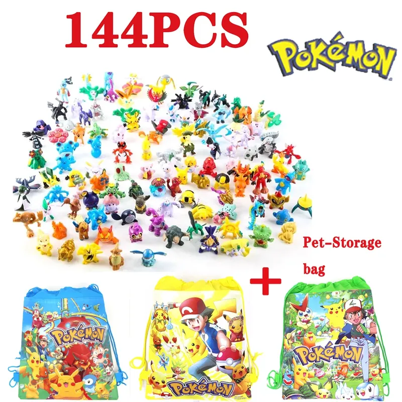 144 Stil Pokemon Figur Spielzeug Anime Pikachu Action Figur Modell Ornamentale Dekoration Sammeln Spielzeug Für Kinder Weihnachten Geschenk