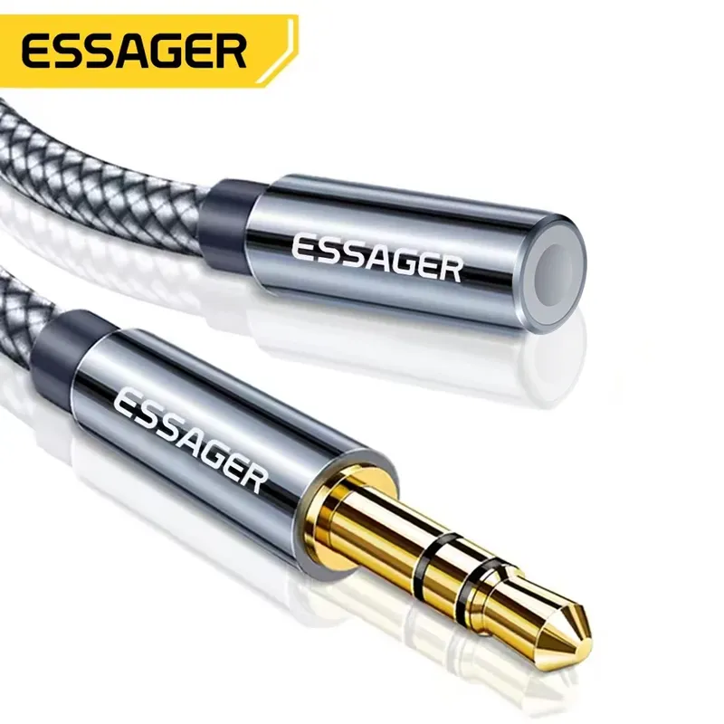 Essager Kopfhörer-Verlängerungskabel, 3,5 mm Audio-Aux-Kabel, 3,5 mm Buchse, Splitter, Lautsprecher-Verlängerungskabel für Kopfhörer-Adapter