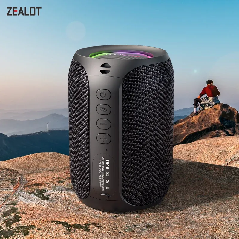 ZEALOT-S32PRO Leistungsstarker Bluetooth-Lautsprecher, kabelloser Bass, LED-Licht, Outdoor-Lautsprecher, Subwoofer, wasserdichte Soundbox-Unterstützung