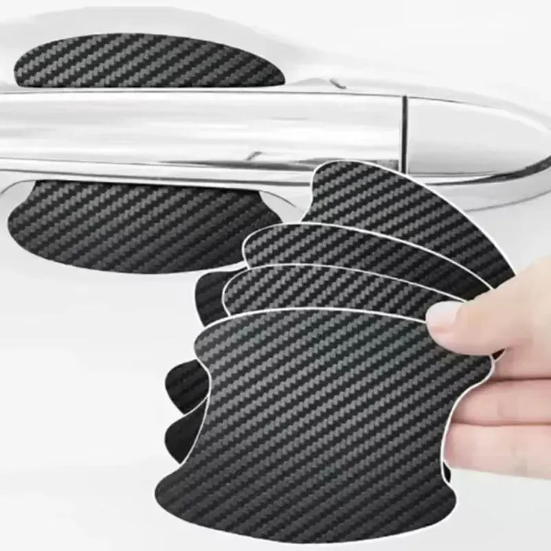 4Pcs Auto Tür Aufkleber Carbon Faser Kratzer Beständig Abdeckung Auto Griff Schutz Film Außen Styling Auto Zubehör