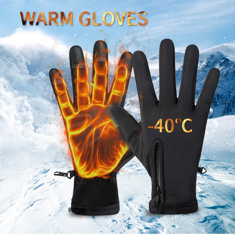 Motorradhandschuhe Winter Thermo Fleece gefüttert Winter wasserabweisend hautfreundlich Touchscreen Outdoor Moto Reiten Skihandschuhe