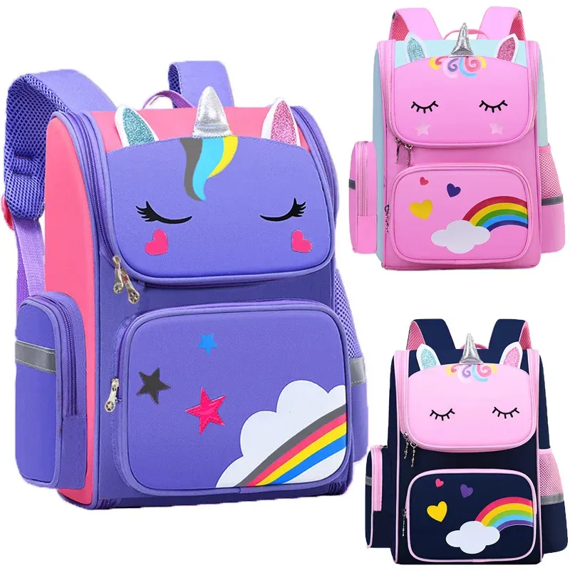 Kinderrucksack für Mädchen, Einhorn, Kinder, Büchertasche, Regenbogenaugen, Schultasche, Teenager-Mädchen-Rucksack für Reisen, wasserdichte Mochilas