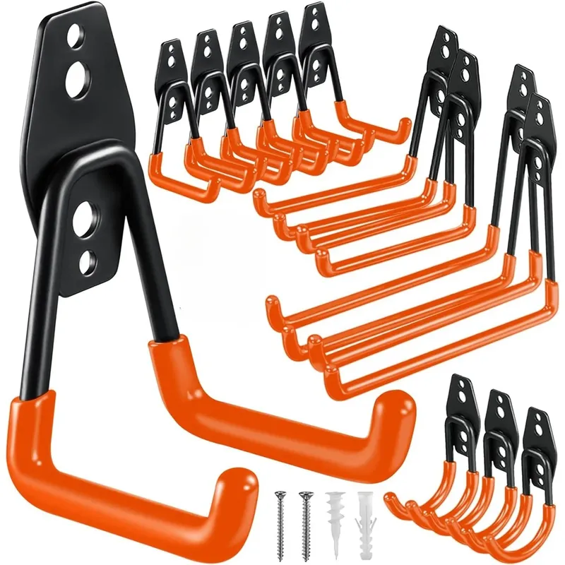 Heavy Duty Metall Haken Garage Organizer Wand Halterung Fahrrad Kleiderbügel Haken Wand Halterung Anti-slip Lagerung Haken Für Leitern Garten werkzeug