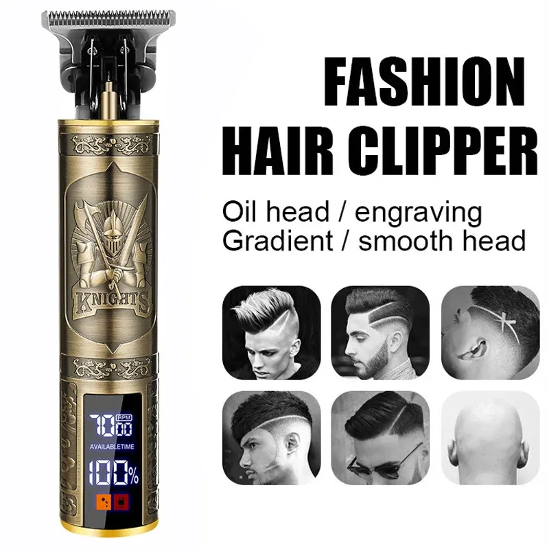 Elektrische Vintage Rasierer Barber Cordless Haar Schneiden Maschine USB Lade Haar Trimmer Tragbare Haar Clipper Geeignet Für Männer