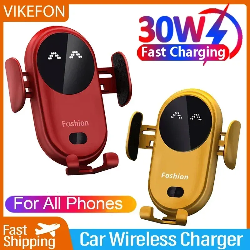 VIKEFON 30 W Auto Drahtlose Ladegerät Auto Telefon Halter für iPhone 12 Pro Max 11 Pro X MAX 8 7 plus Intelligente Infrarot Telefon Halter