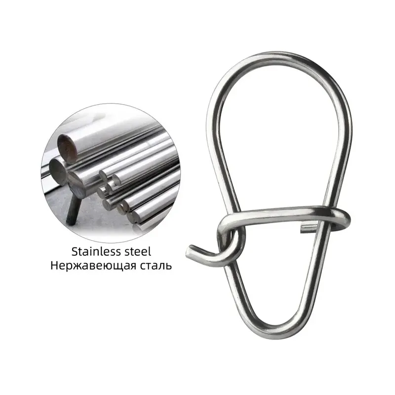 100 Stück Edelstahl Kürbis Snap Sicherheit schnell Clip Lock Pin stark ziehen Angelhaken Köder Stecker Angeln Zubehör