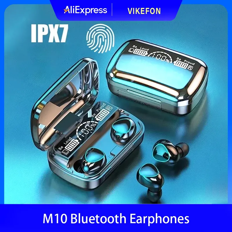 M10 Bluetooth Kopfhörer Handfree LED Display Kopfhörer Bluetooth HiFi Stereo Musik Drahtlose Ohrhörer Wasserdichte Gaming Headset