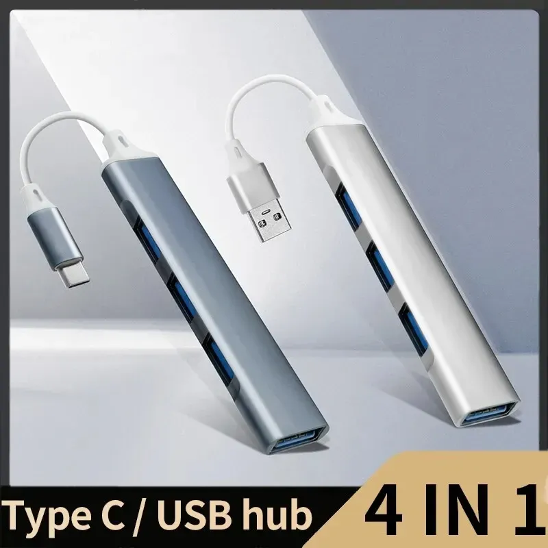 4Port USB 3,0 Hub USB Hub Hoch geschwindigkeit Typ C Splitter 5 Gbit/s für PC-Computer Zubehör Multi port Hub 4 USB 3,0 2,0 Ports