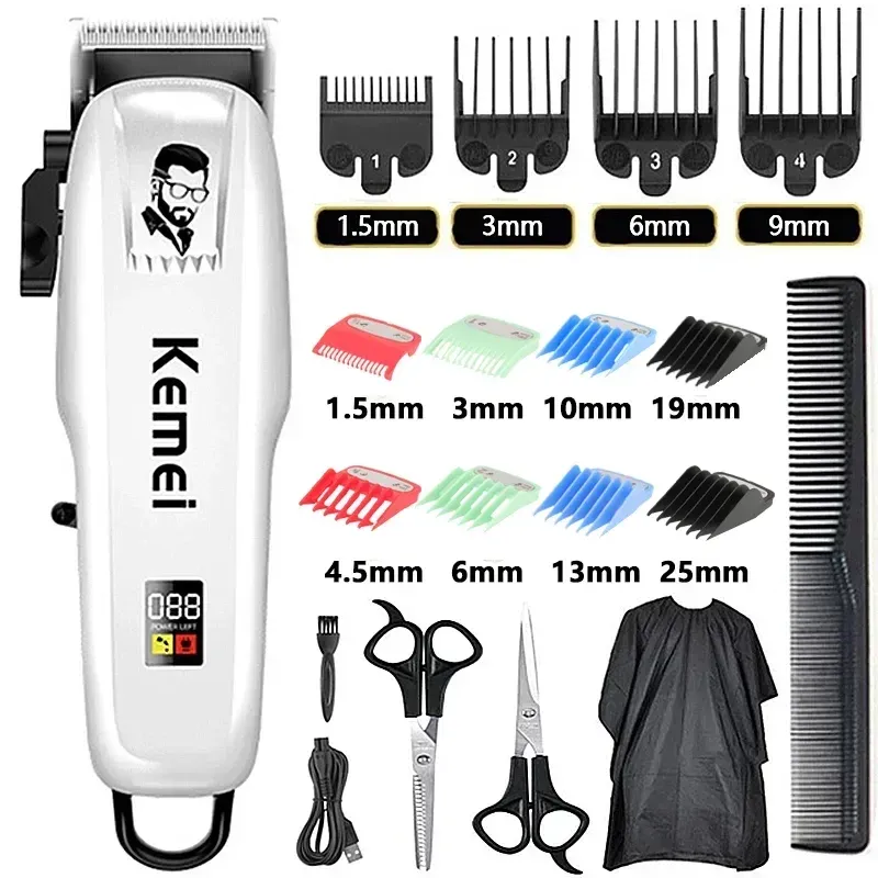 Kemei Professionelle Haarschneidemaschine Wiederaufladbare Haarschneider Für Männer Rasierer Haarschneidemaschine Friseurzubehör Cut Machin