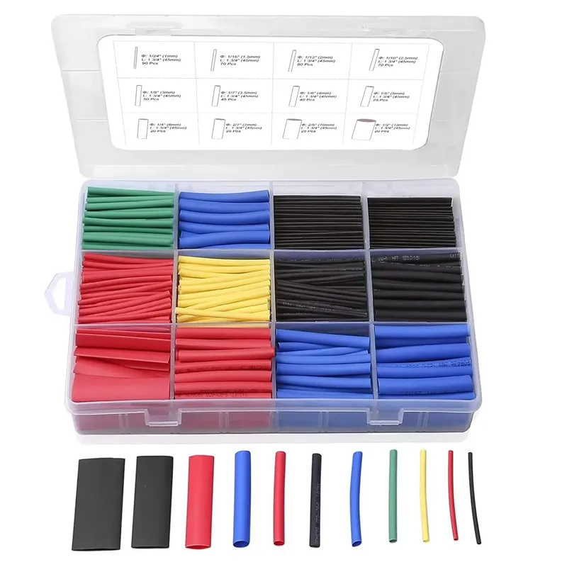 Schrumpfschlauch-Set – 580/560 Stück, EVA-Material, 6 Farben, 11 Größen für elektrische Isolierung, Reparaturen und Kabelverbinder
