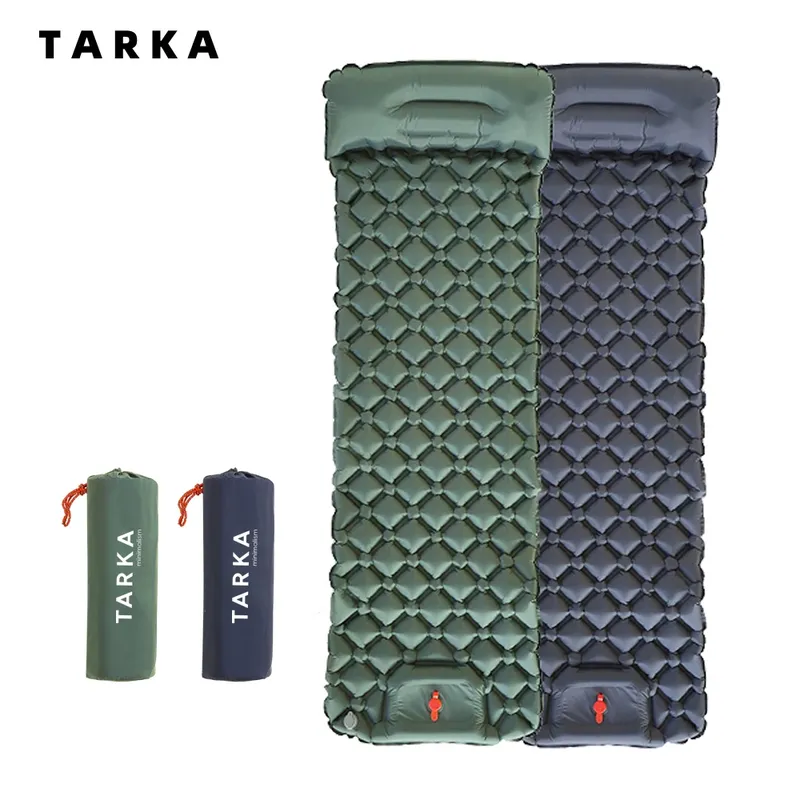 TARKA Aufblasbare Campingmatten, Luftmatratze mit Kissen, Outdoor-Touristen-Isomatte, selbstaufblasende Matratze zum Wandern, Klettern