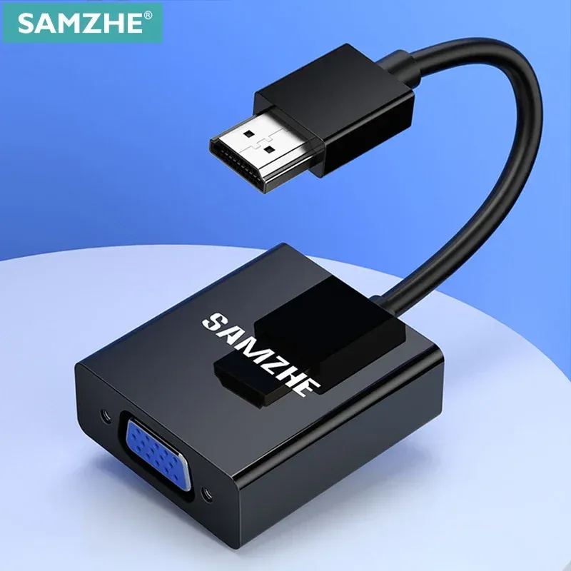 SAMZHE 1080P HDMI-kompatibel VGA Adapter Konverter Audio Video Kabel mit Netzteil Audio Ausgang für Monitor PS3 PS4 XBOX