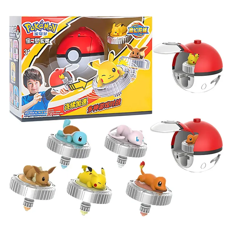 Pokemon Kreisel Ball Spielzeug Actionfigur Original Pikachu Charmander Squirtle Mew Eevee Box Gyro Spin Battle Game Poke Kind