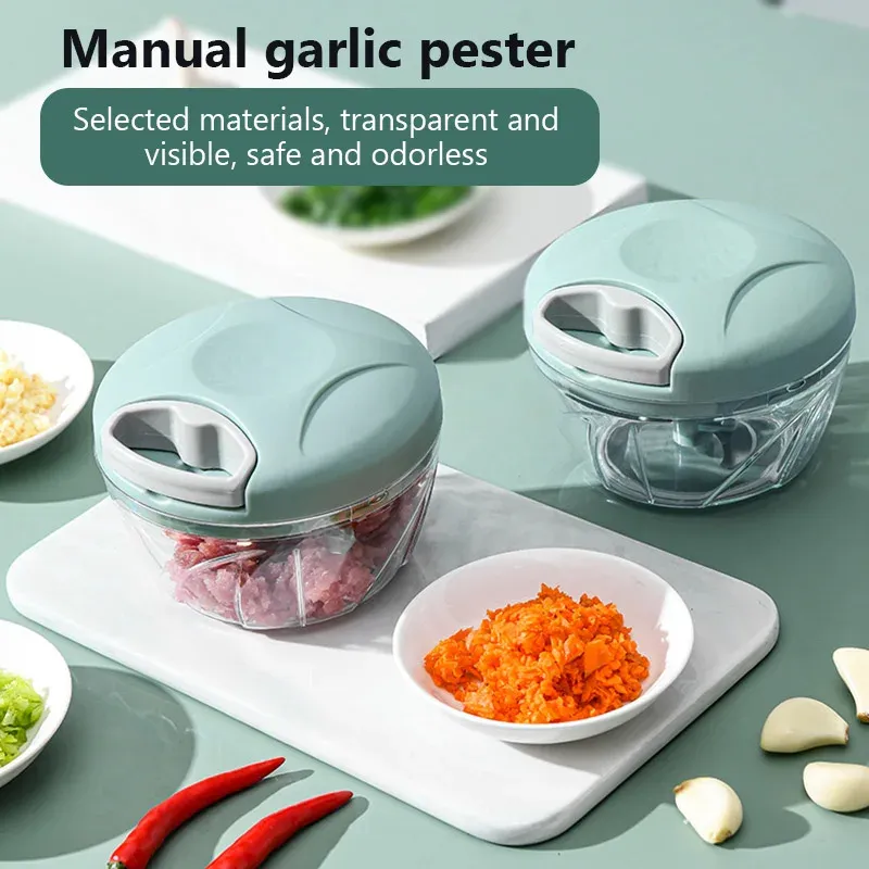 500ML Hause Knoblauch Presse Manuelle Fleischwolf Knoblauch Brecher Knoblauch Paste Mühle Fleischwolf Multi-Funktion Baby Küchenmaschine Mixer