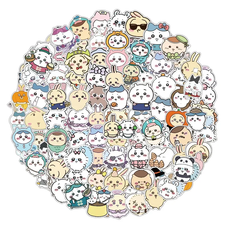 100 Stück Kawaii Jiikawa Cartoon-Aufkleber, dekorativ, für Schreibtisch, Laptop, Sammelalbum, Gepäck, Schreibwaren, niedliche Graffiti-Aufkleber für Kinder, Geschenk