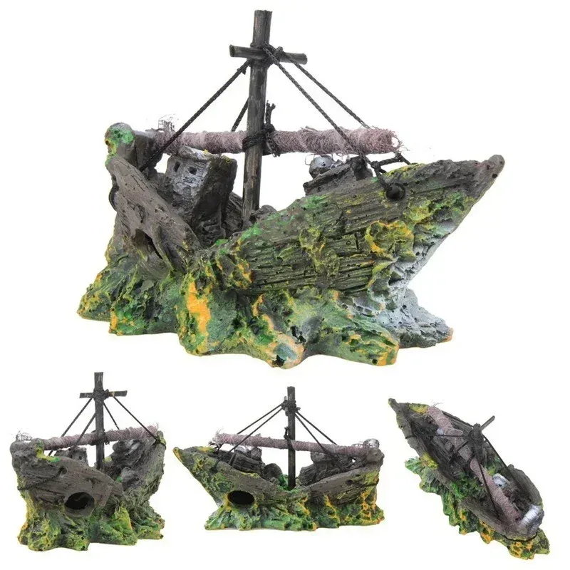 Aquarium Aquarium Dekoration Landschaft Piratenschiff Schiffswrack Retro Harz Design Zubehör Home Dekoration