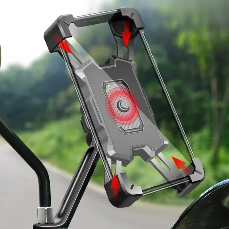 Telefonhalterung für Motorrad, Fahrrad, 360° °   Drehbarer Telefonhalter für Mountainbike, Moto, Motorrad, Ständer, Halterung, rutschfest, Radfahren