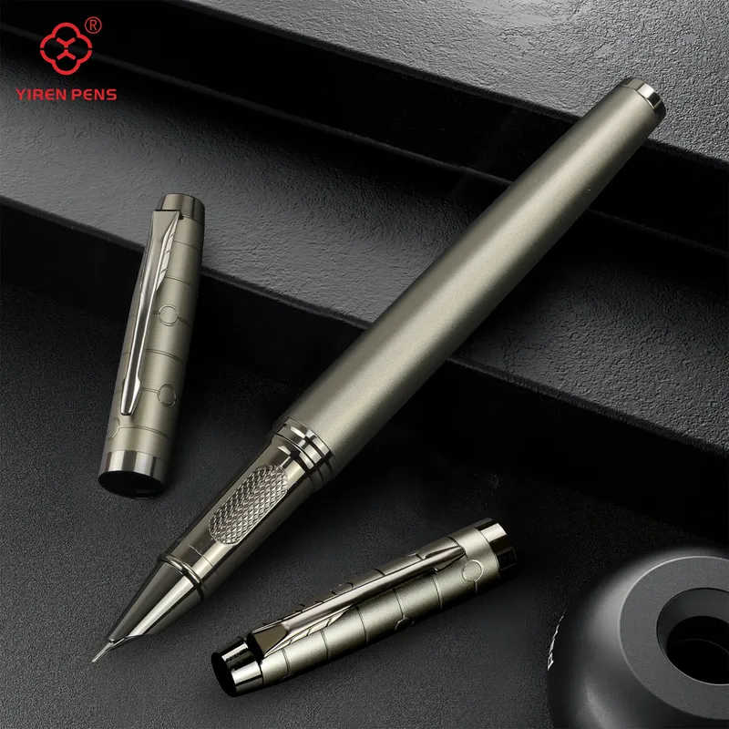 1-teiliger Füllfederhalter, stilvoll und robust, mechanisches Gefühl, Metallic-Touch, Luxusstift, professioneller Gunmetal-Metallstift, Geschenk