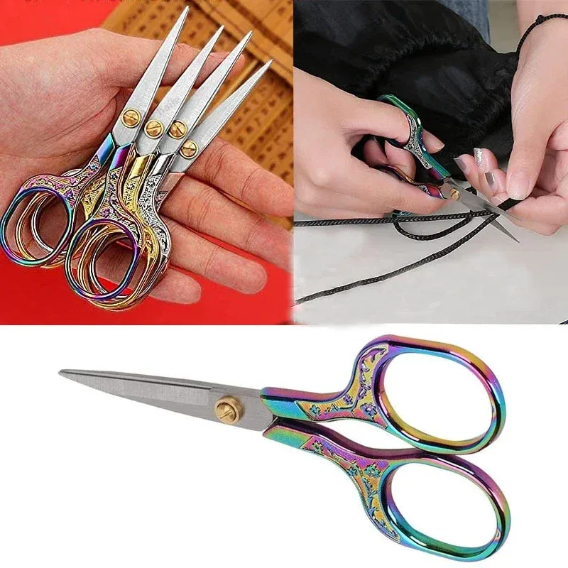 1PC Edelstahl Vintage Schere Nähen Stoff Cutter Stickerei Schneider Gewinde Schere Werkzeuge für Nähen Scheren