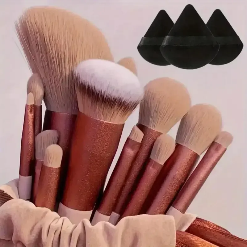 13-teiliges Premium-Make-up-Pinsel-Set mit synthetischen Nylonborsten – weich, sanft und tierversuchsfrei für makellose Grundierung, Rouge, Puder,