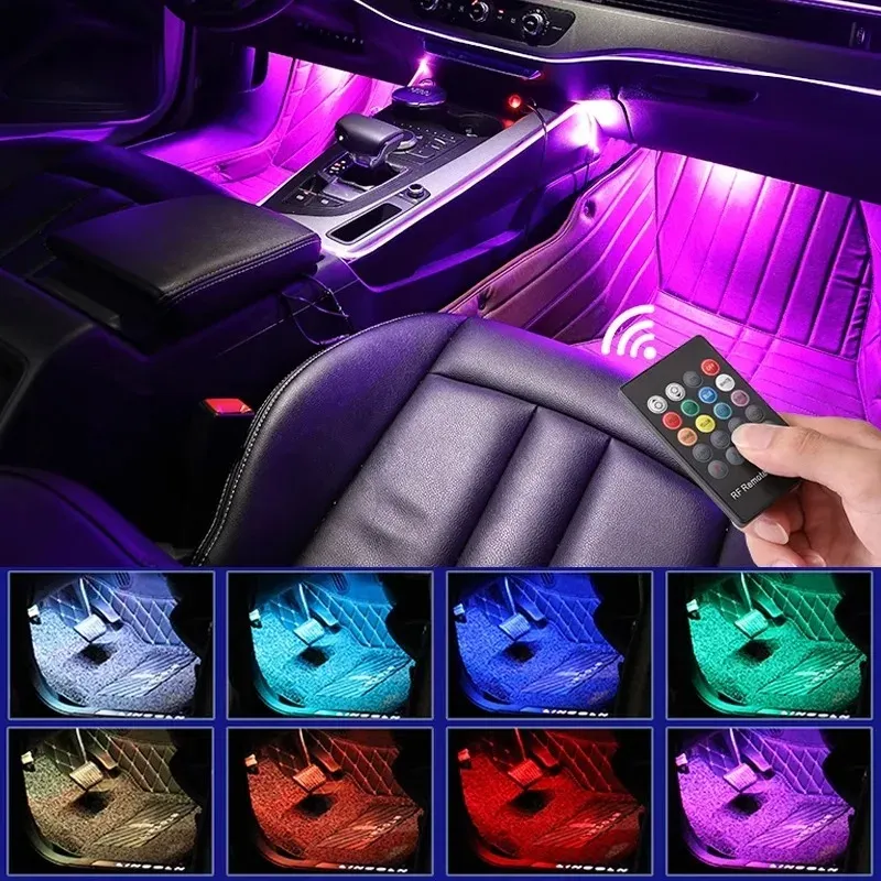 Universal Auto RGB Umgebungs Lichter LED Streifen Innen Atmosphäre Lampen 8 Farben Dekorative Off Road 4x4 SUV Automobil Zubehör