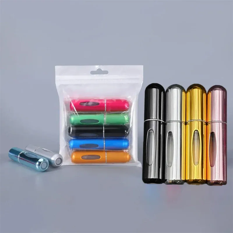 5 Stück 5 ml Mini nachfüllbares Parfümsprühgerät Aluminium Parfümflasche Tragbare Parfümsprühflasche Reiseparfüm Miniflasche
