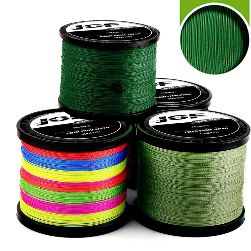 JOF 4 Stränge Geflochtene Angelschnur Multifilament 300 M 500 M 1000 M Karpfen Angeln Japanische Geflochtene Draht Angeln Zubehör pe Linie