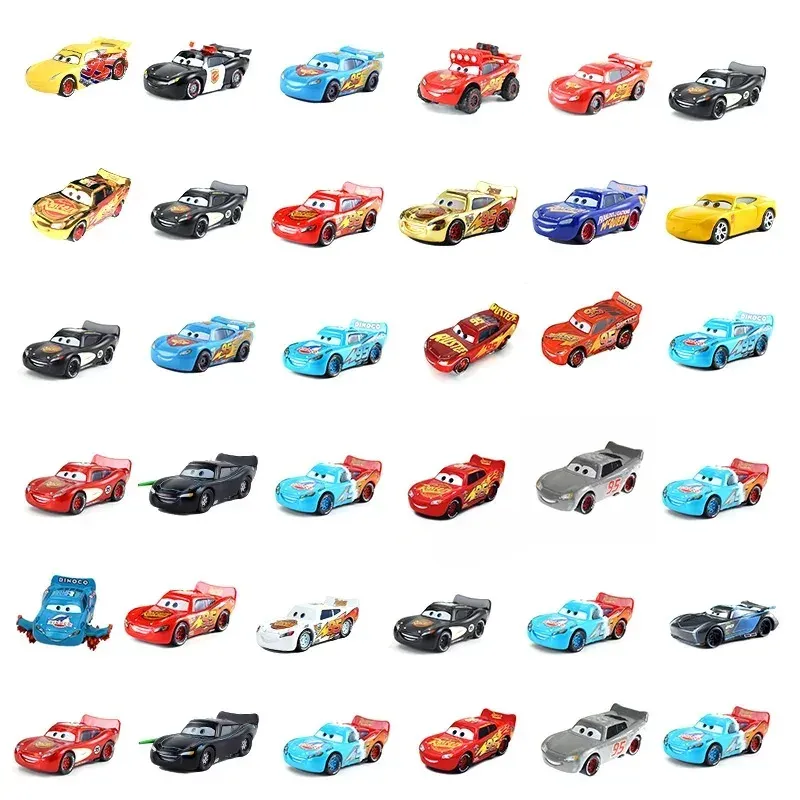 Lot Disney Pixar Cars 2 3 Spielzeug Lightning Mcqueen Mater Dinoco Mini Collection Metalldruckguss Original Rennwagen Racer Kinder Junge 1
