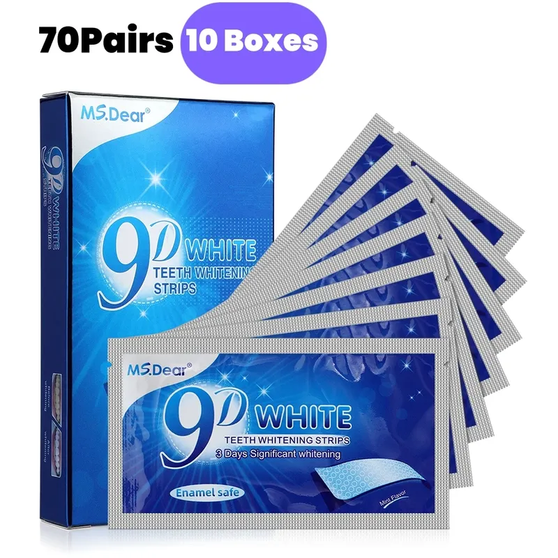9D Gel Weiße Zähne Reinigung Streifen Mundhygiene Pflege Doppel Elastische Zähne Bleichen Streifen Falsche Zähne Veneers Zahn Schönheit Werkzeug