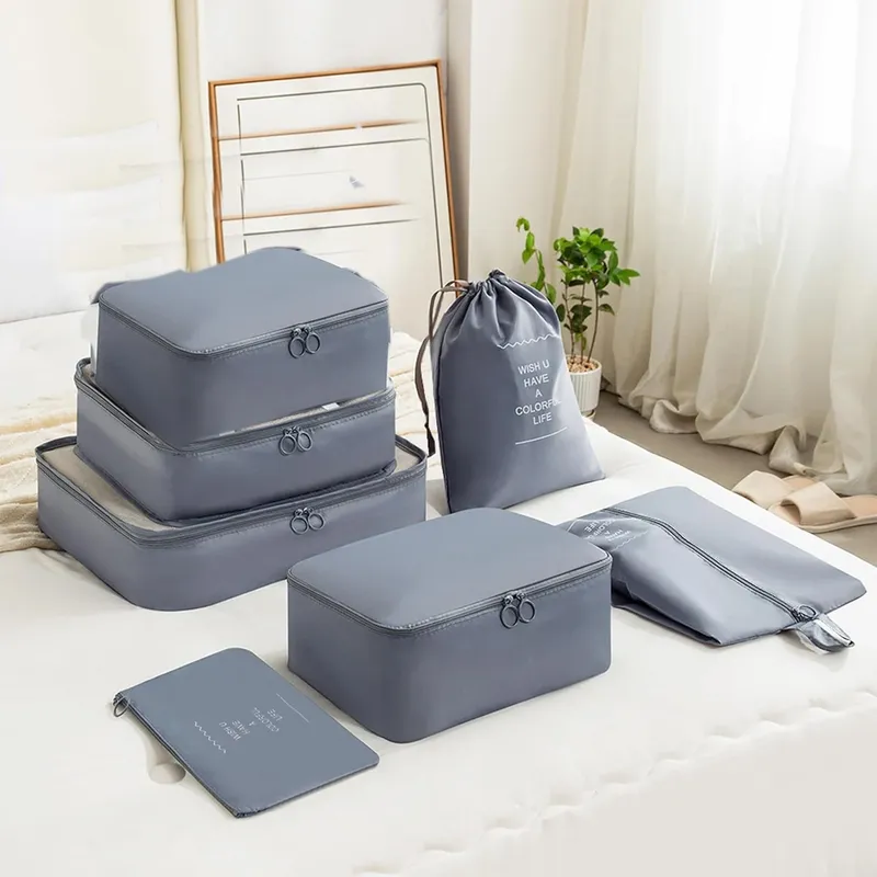 7-teiliges Reise-Aufbewahrungstaschen-Set – Gepäck-Organizer mit großem Fassungsvermögen für Kleidung, Umzug und Verpackung