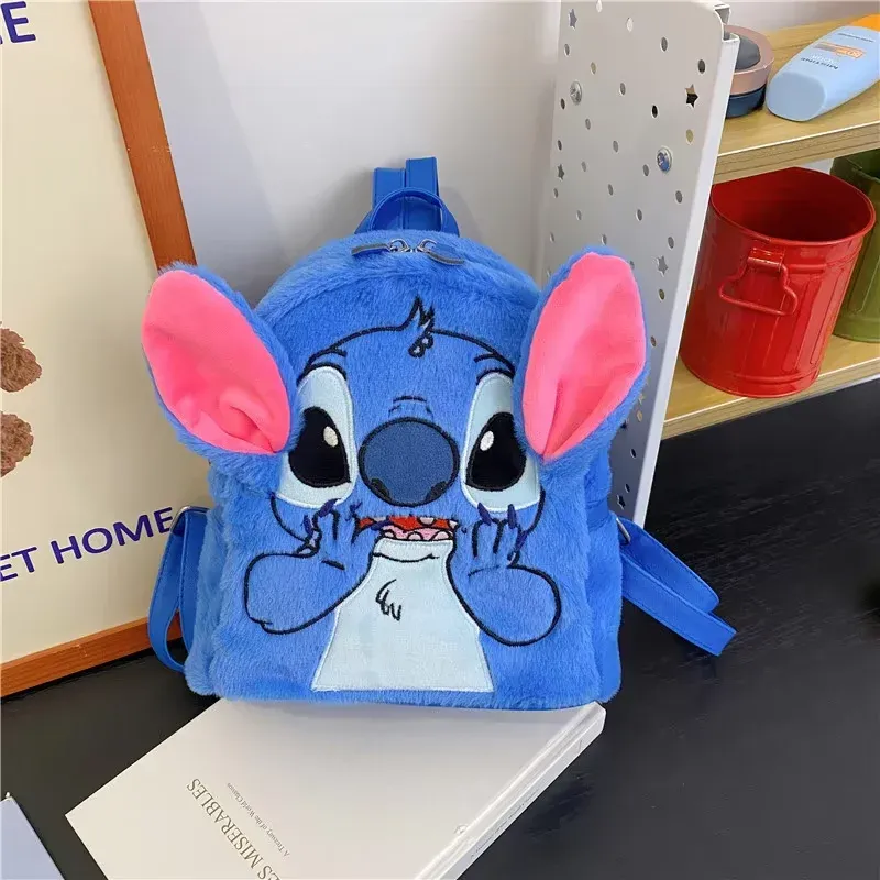 Neue Disney Plüsch Rucksack Ins Japanischen Blauen Stich Lustige Cartoon Große-Kapazität Student Rucksack Kindergarten Tasche Kind Geschenk