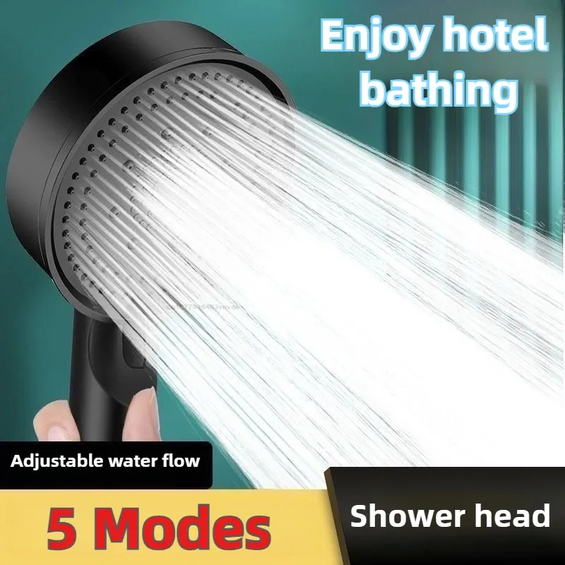 5-Modi Druck-Boost-Duschkopf, multifunktional, verstellbar, große Wasserduschdüse, Massage, Badezimmer-Zubehör