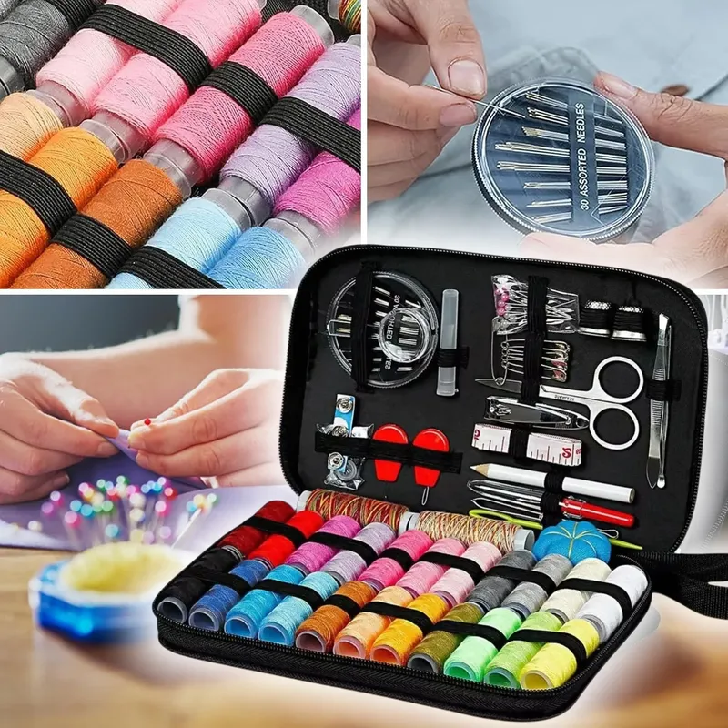 68/98 stücke Multi-funktion Nähen Kits Tasche DIY Nähen Werkzeuge Box Set für Hand Quilten Nähen Stickerei Gewinde zubehör