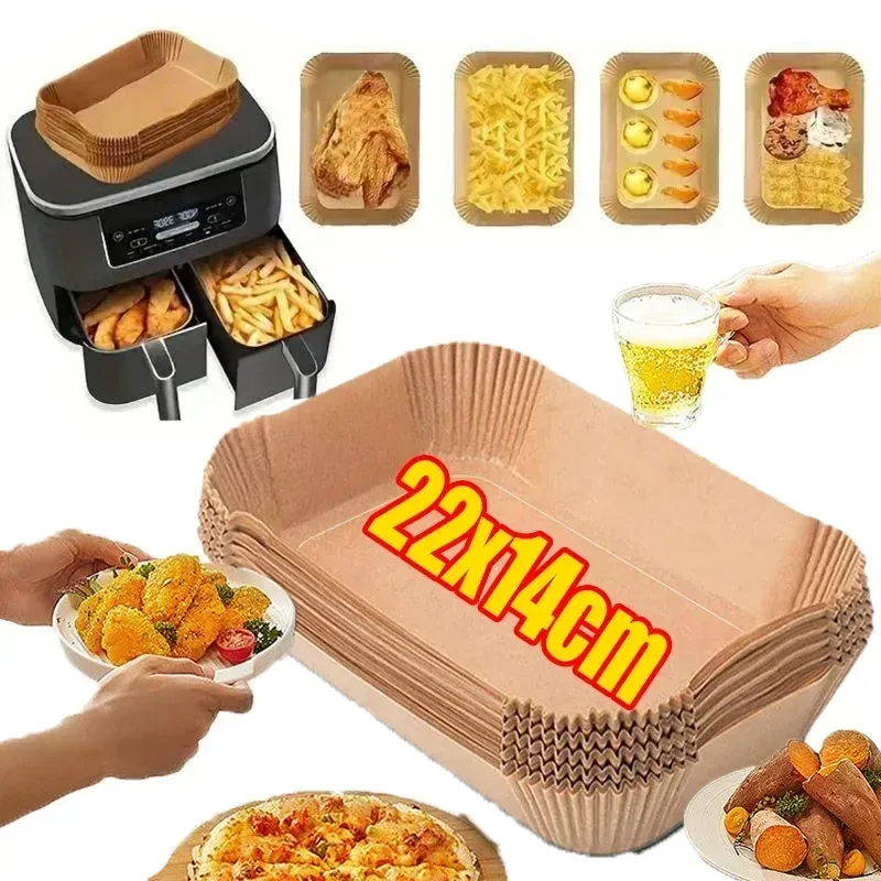 Einweg-Luftfritteusen-Papier, antihaftbeschichtet, für Küche, Backen, Airfryer-Matte, ölbeständig, Mikrowelle, Grillunterlage, Backpapier, Liner-Zubehör