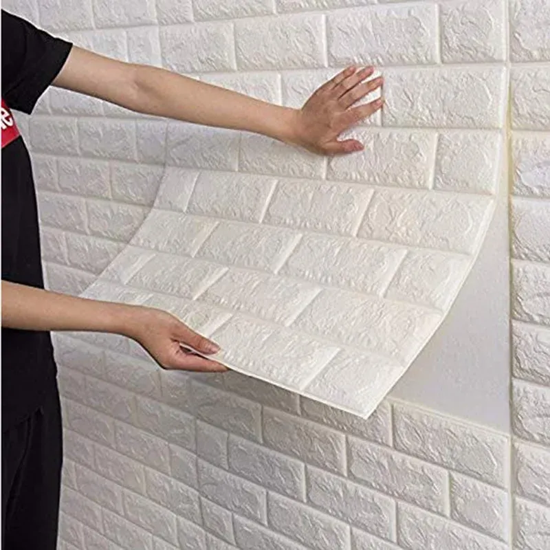 70 cm hochwertige DIY 3D-Tapete, feuchtigkeitsbeständig, moderne Heimdekoration, selbstklebende, wasserdichte Wandaufkleber, Ziegelmuster