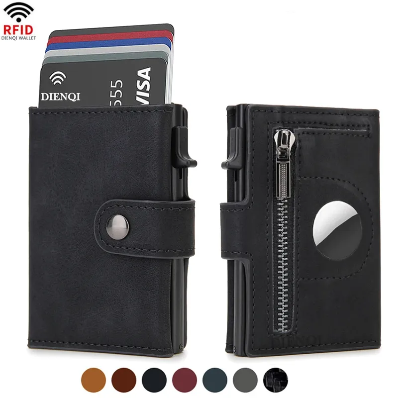 Rfid Carbon Fiber Herren Geldbörsen für Airtag Luxus Slim Mini Kreditkarteninhaber Geldbörsen für Herren Air Tag Tracker Minimalistische Geldbörse