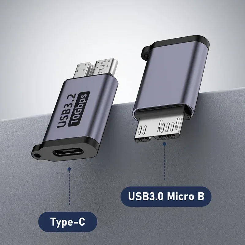 Micro B USB C 3.0 Stecker auf Typ C Buchse Adapter Typ-C USB3.0 Micro B Stecker für externe Festplatte Festplatte HDD Kabel Adapter