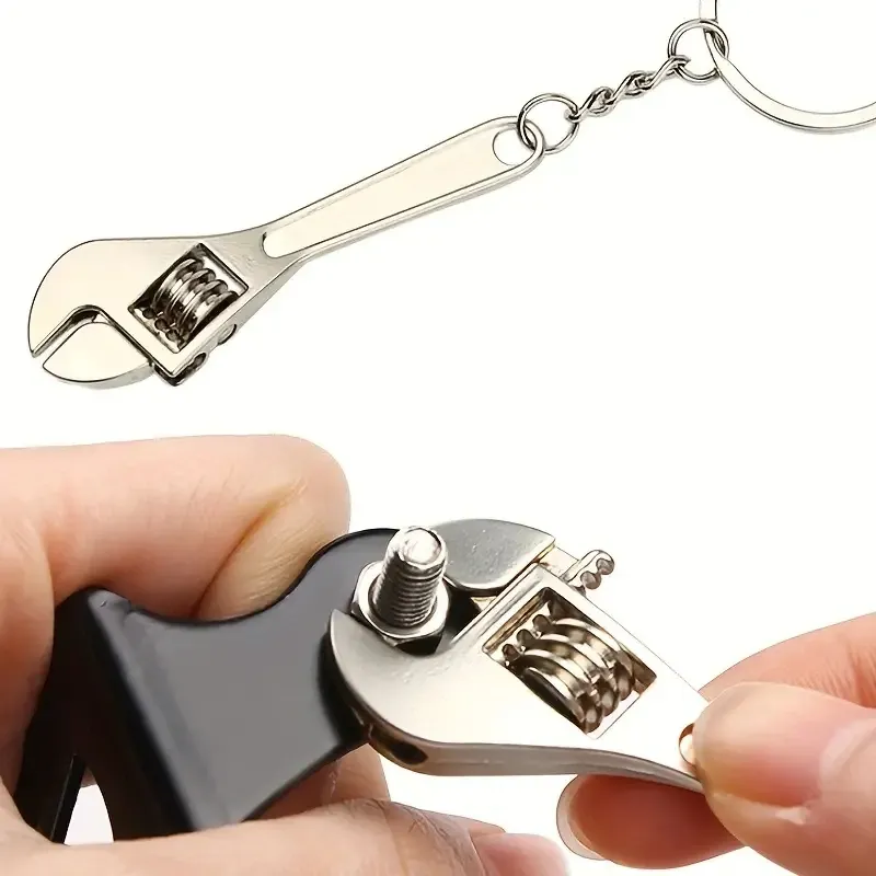 1 Stück kreatives Werkzeug verstellbarer Schraubenschlüssel Schlüsselanhänger, Metall-Schlüsselanhänger für Männer