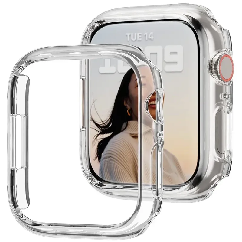 Abdeckung für Apple Watch Gehäuse 45 mm 41 mm 44 mm 40 mm 42 mm 38 mm 46 49 mm Zubehör PC-Schutz Stoßstange iWatch Serie 8 7 SE 6 5 4 3 9