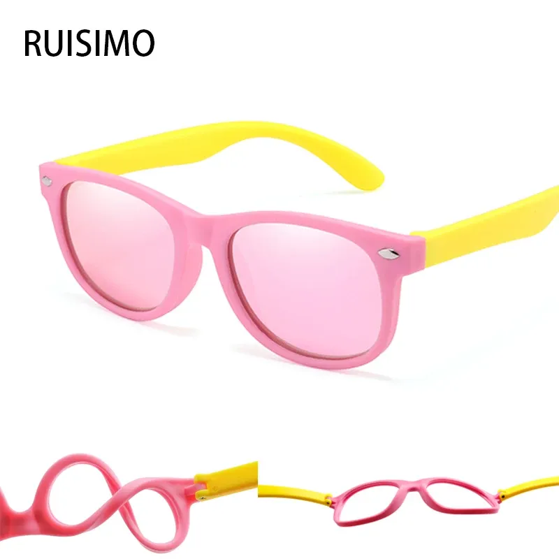 RUISIMO Mode Kinder Sonnenbrille Kinder Polarisierte Sonnenbrille Jungen Mädchen Brille Silikon Sicherheit Baby Shades UV400 Brillen