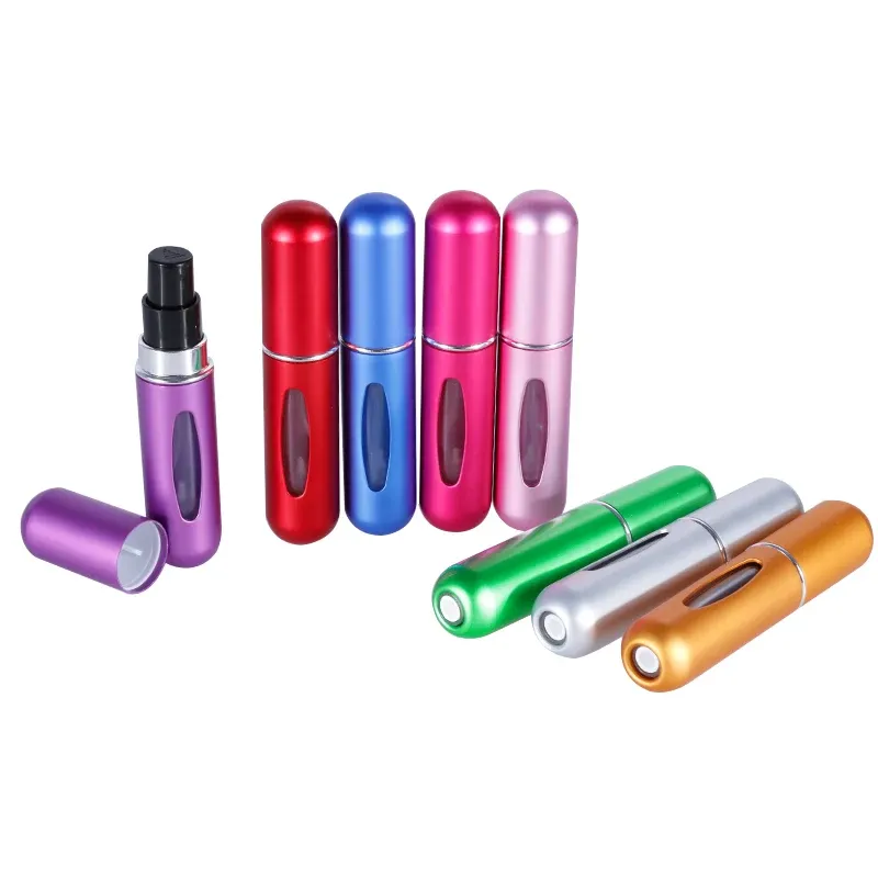 5 ml Tragbare Reise Parfüm Nachfüllbare Flasche Boden Ladung Spray Flüssigkeit Container Kosmetische Presse Kopf Spray Abfüllung Spender