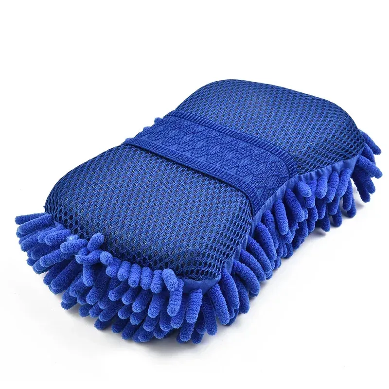 1 Pc Blau Mikrofaser Chenille Auto Waschen Schwamm Pflege Waschen Pinsel Pad Reinigung Werkzeug Auto Waschen Handtuch Handschuhe Styling Zubehör