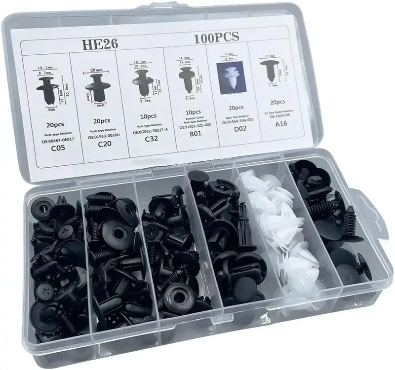 50/100PCS Kunststoff Auto Körper Trim Clips Universal Auto Stoßstange Clips Nieten Befestigungen Push Retainer Kit mit Lagerung box