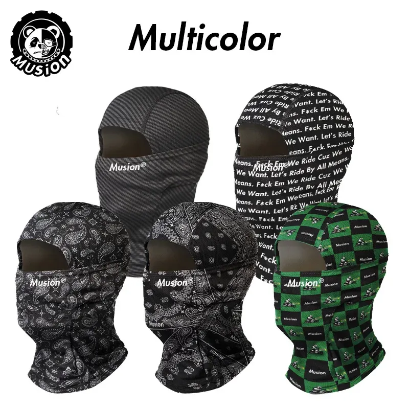Musion Original Sturmhaube, Schlauchmaske, Motorrad, modischer Druck, Gesichtsmaske, Bandana, Stirnband, Schal, Outdoor-Sport, Reiten