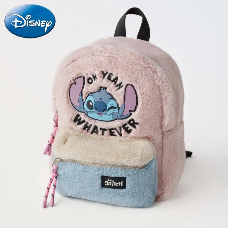 Disney Neue Cartoon Stich Plüsch kinder Schule Tasche Kindergarten Nette Mode Farbe Blockieren Rucksack
