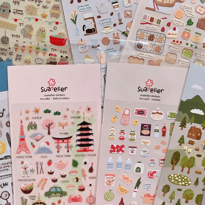 Koreanische Import Suatelier Kawaii Täglichen Leben Lebensmittel Tiere Nette Aufkleber Scrapbooking Diy Journal Schreibwaren Aufkleber Geschenk